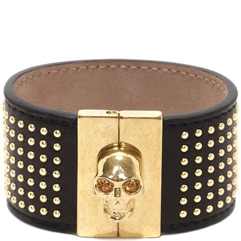 alexander mcqueen skull bracelet sale|alexander mcqueen leather skull bracelet.